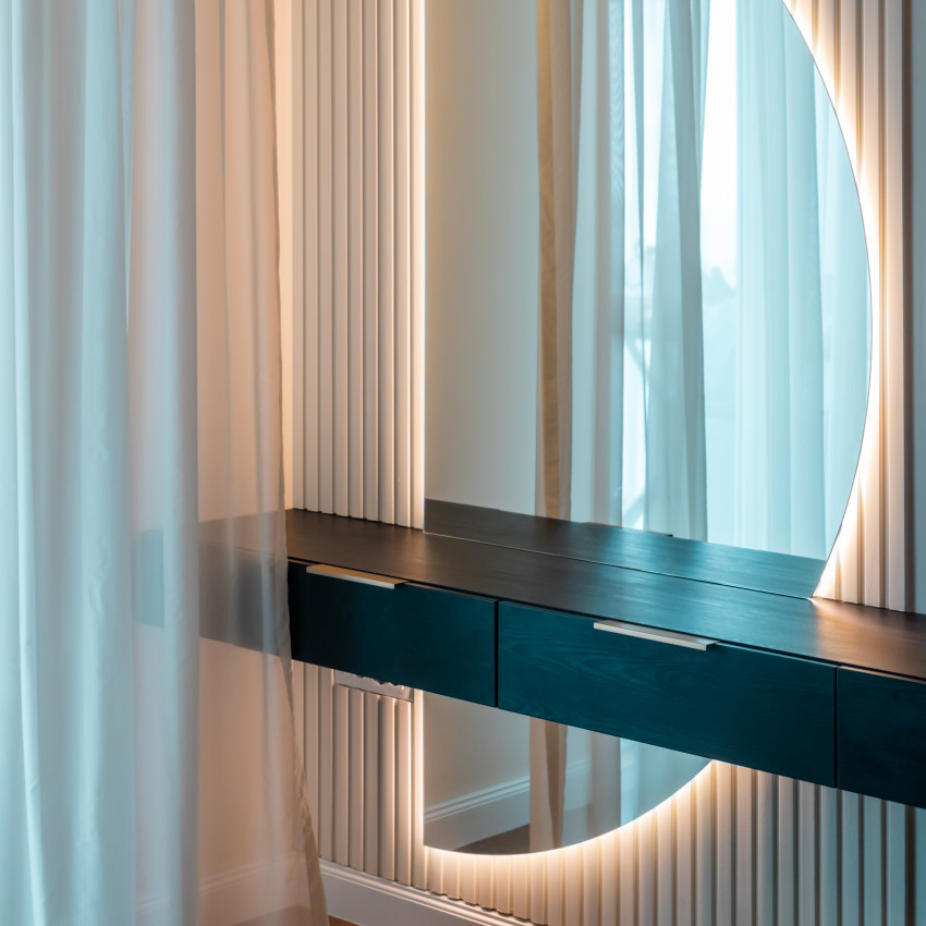 Riflaj decorativ 3D alb, 270x12 cm