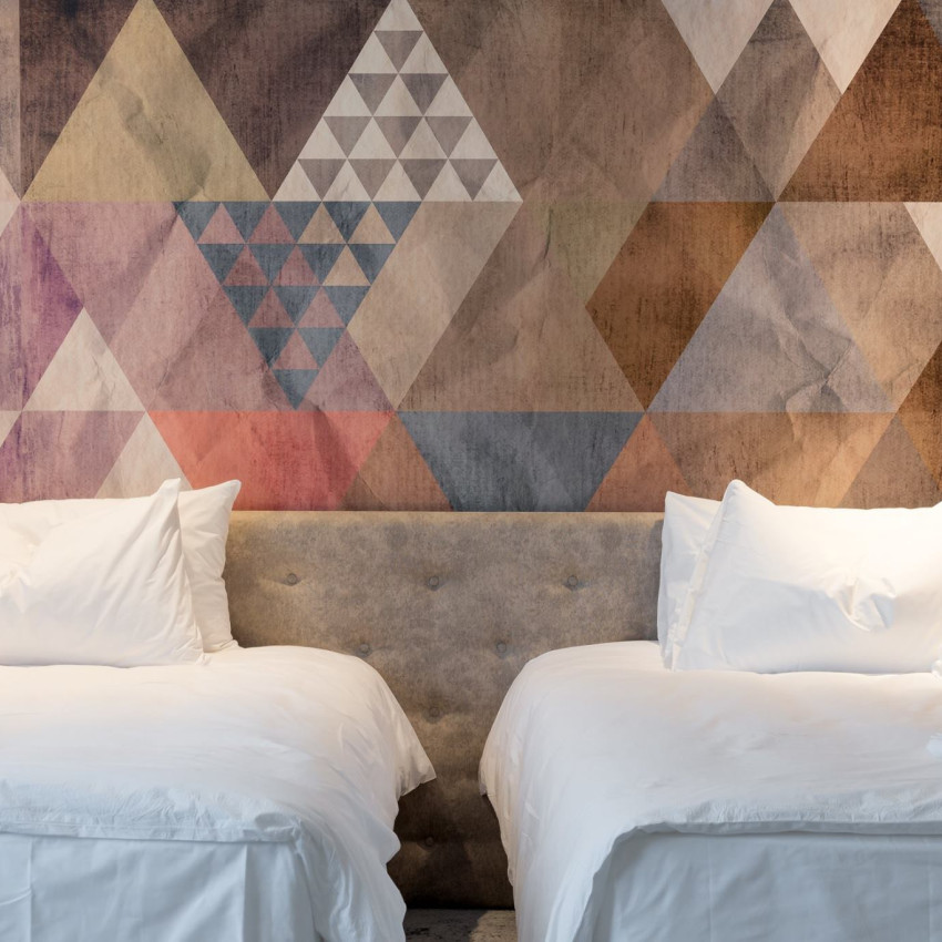 Tapet geometric modern cu nuanțe neutre