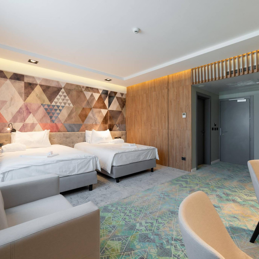 Tapet geometric modern cu nuanțe neutre